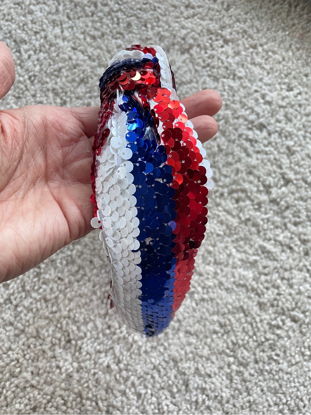 Sequin Knotted Headband in Red White & Blue - Patriotic USA Fourth of July - Picture 8 of 11